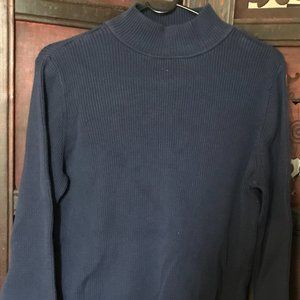 Karen Scott Women's Cotton Turtleneck Sweater Size M Navy